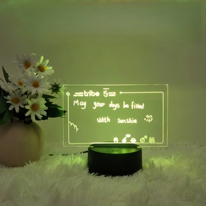 16 Color LED Transparent Acrylic Table Lamp Touch Control 3D Night <b>Light</b> USB <b>for</b> Bedroom Christmas Holiday Smart Home Message - Product Image 5