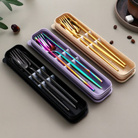 Ensemble de couverts Shouyuan OEM/ODM créatif en acier inoxydable portugais plaqué or, moderne, écologique, résistant à la rouille et compatible lave-vaisselle