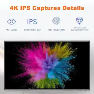 Profesional personalizado 65 75 85 98 100 110 pulgadas Pizarra Interactiva 4K pantalla táctil infrarroja tablero inteligente panel plano interactivo