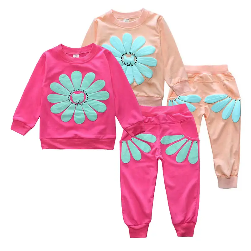 1 2 3 Years Old Sport Wear 2 Piece Set Winter Track Suits for Baby Girl Sweat Toddler Girl Fall Clothing Designer Infant Clothes