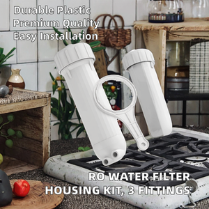 Carcasa de Repuesto para Filtro de Membrana de Ósmosis Inversa Manual de Plástico al por Mayor con 3 Accesorios, Llave de Codo y Válvula de Retención - Product Image 2
