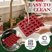 Moule à chocolat en silicone SILIKOLOVE Factory à 25 cavités pour Noël, facile à nettoyer, certifié LFGB, sans BPA, en silicone platine