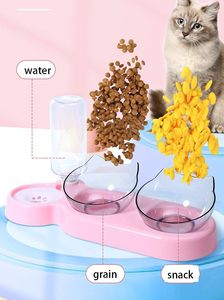 Vente en gros de bols portables en plastique pour chat et chien avec bouteille d'eau - Product Image 3