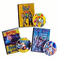 Sachets Mylar sur mesure, forme circulaire de dessin animé, à fond plat, pour produits exotiques, format 3.5g, type étui CD, découpés, holographiques, anti-odeur, pour bonbons et DVD