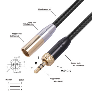 Câble adaptateur audio 3,5 mm mâle vers femelle AUX tressé court d'extension - Product Image 2