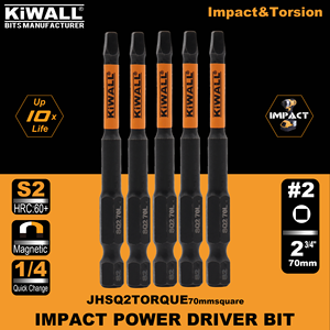 Tác động điều khiển <span class=keywords><strong>bit</strong></span> #2 70 mét đầu vuông, mô-men xoắn tuốc nơ vít tác động điều khiển <span class=keywords><strong>bit</strong></span> vuông 2-3/4 inch dài khoan lời khuyên cho Cordless khoan - Product Image 2