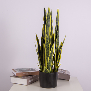 Plantas Artificiales de 65 cm, Plantas <span class=keywords><strong>Serpiente</strong></span> Artificiales, Plantas de Plástico con Borde Amarillo para Decoración del Hogar y Fiestas - Product Image 6