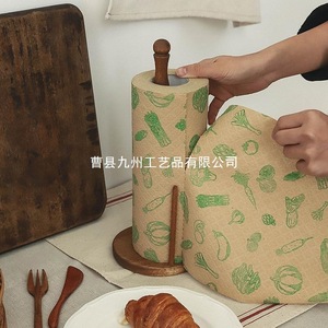 Wooden <b>Kitchen</b> <b>Paper</b> Towel Holder Round Multi Function Modern Design For <b>Kitchen</b> Storage - Product Image 3