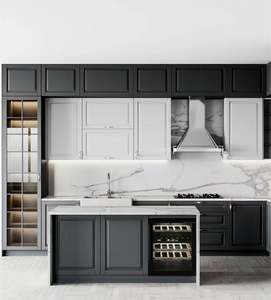 Meubles de cuisine en MDF laqué blanc prêts à assembler, style shaker, ensemble complet avec îlot - Product Image 5