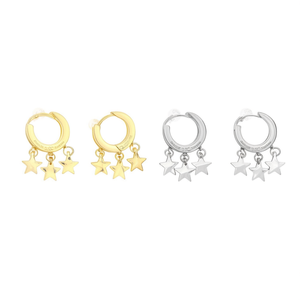 Pendientes de Aro K Star, Oro y Plata, 6mm, Acero, Joyería de Moda Unisex, Regalo Moderno - Product Image 1