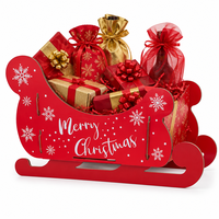 Boîte cadeau en carton à assembler soi-même, motif traîneau du Père Noël, pour fêtes de Noël en famille, décoration de luxe pour la maison