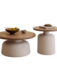 Modern Iron Frame Natural Wood Top Coffee <b>Table</b> for Small Apartment Living Room Furniture Modern Minimalist Design - Product Image 5