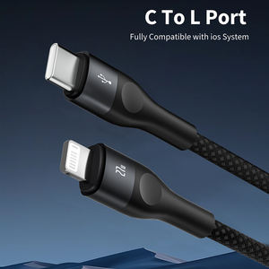 Câble de charge rapide et de transfert de données OEM personnalisé Type C vers <span class=keywords><strong>8</strong></span> broches pour <span class=keywords><strong>iPhone</strong></span> <span class=keywords><strong>8</strong></span>-14, connecteur électroplaqué, certifié CE RoHS - Product Image 4