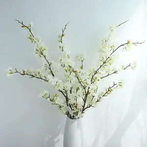 41 인치 인공 벚꽃 복숭아 분기 실크 키 큰 가짜 꽃꽂이 홈 웨딩 장식