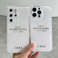 Funda Transparente para Teléfono JOYPORODO de TPU Transparente de 2.0 mm para Samsung, Venta al por Mayor para iPhone 13 15 16 Pro Max, Cubierta Transparente para Muchos Modelos