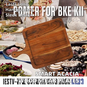 Plato para Carne de Madera Maciza de Acacia Natural, Estilo Moderno, para Restaurante, Barbacoa, Servir y Cortar, OEM - Product Image 2