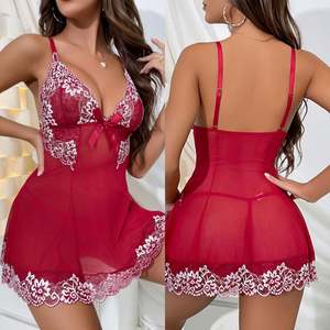 SFY3019 Vente chaude de lingerie de nuit pour femmes en dentelle, maille transparente, lingerie sexy, robe de nuit - Product Image 5