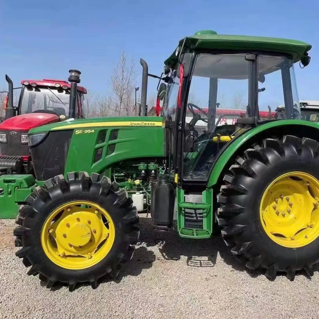 used/second hand/new tractor 4X4wd john deere 5-904 90hp with small farm equipment agricultural machinery loader and backhoe