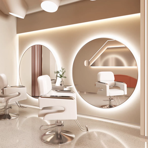 กระจก LED ทรงกลมแบบกำหนดเองสำหรับร้านเสริมสวย ติดผนัง แสงพื้นหลัง HD ป้องกันการแตก สำหรับโครงการเชิงพาณิชย์ - Product Image 1