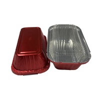 Conteneur alimentaire en aluminium moulé en pulpe de qualité alimentaire, rectangulaire, coloré, 202*115*55mm, 650ml, avec couvercle en plastique PET, pour usage commercial et compatible four.