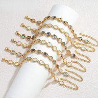 Bracelet en coquille d'ormeau naturelle de luxe plaqué or 18 carats en acier inoxydable élégant pour femmes