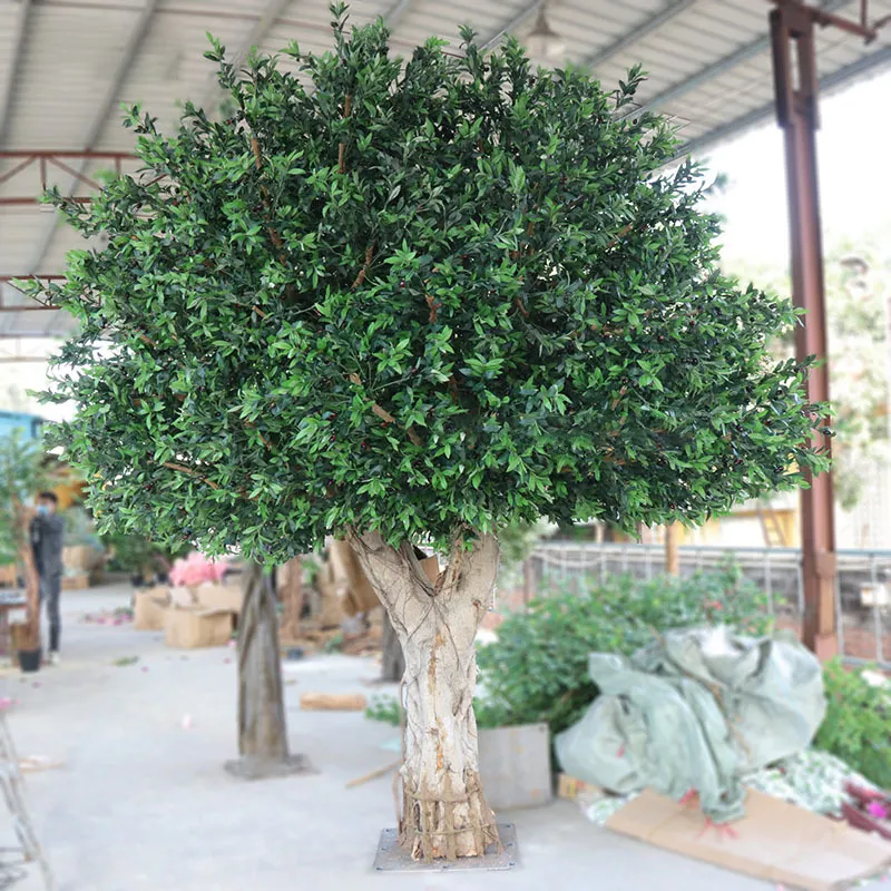 ต้นมะกอกประดิษฐ์ขนาดใหญ่ป้องกันรังสียูวีสำหรับตกแต่งกลางแจ้ง
