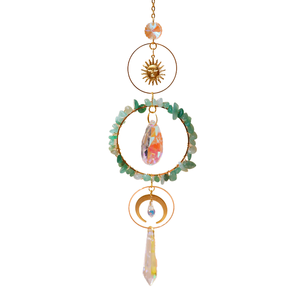 Offre Spéciale : Attrape-soleil en cristal Feng Shui, Décoration en verre teinté, Prisme personnalisé en forme de Soleil et de Lune, Cadeau Fête des Mères - Product Image 4