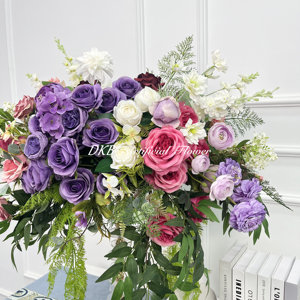DKB ดอกไม้ประดิษฐ์สำหรับประดับโต๊ะดอกกุหลาบดอกไม้แบบแขวนประดับโต๊ะสีดอกกุหลาบฤดูใบไม้ผลิ - Product Image 3