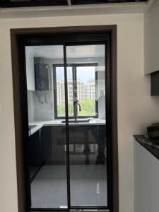 รางด้านล่างประตูแบบพับได้สำหรับห้องน้ำห้องน้ำประตูห้องครัวขนาดเล็กกระจกอลูมิเนียม-แมกนีเซียมอัลลอย - Product Image 3