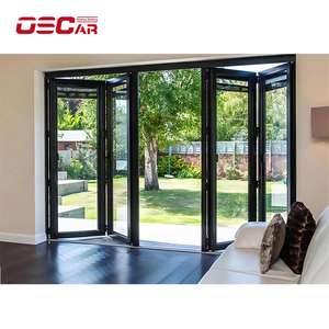 Oof ประตูกระจกพับได้, ประตูบานเลื่อนแบบเรียบทำงานเงียบห้องน้ำห้องน้ำห้องน้ำที่มีความยืดหยุ่นปรับได้สำหรับบ้านสำนักงานวิลล่าประตูพับได้ - Product Image 1
