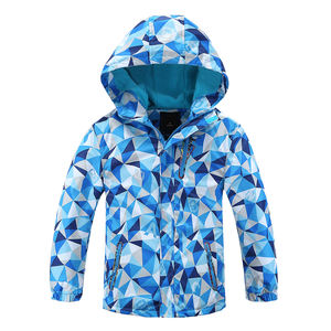 Manteaux d'extérieur en molleton à capuche imperméable pour garçon de printemps avec fermeture à glissière Vêtements pour enfants - Product Image 1