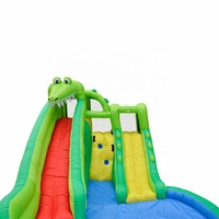 Château gonflable crocodile de 18 pieds avec toboggan aquatique gonflable Sidewinder et piscine pour location de fête en parc