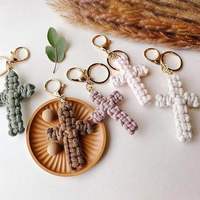 Porte-clés tressé à la main style bohème, vintage, léger, imperméable, accessoire de voiture, pendentif souple pour sac, cadeau