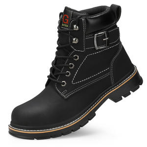 รองเท้าบูทหนังอุตสาหกรรมสำหรับผู้ชาย,รองเท้าบูททำงานหัวเหล็กกันลื่นสำหรับวิศวกร - Product Image 1