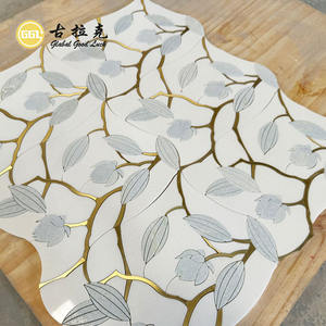 Populaire Argentinië Blauw Marmer Mix Messing Waterjet Bloem Mozaïek Tegel - Product Image 6