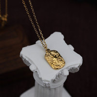 Collier tendance en acier inoxydable 316L plaqué or 18 carats avec pendentif étoile à 8 branches et chaîne carrée géométrique irrégulière pour femme