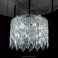 Lustre LED en cristal de luxe post-moderne européen, doré, à hauteur réglable, grand et long, pour hall de villa duplex et escalier
