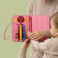 Livre sensoriel personnalisable en feutre doux, livre d'activités Montessori pour bébés, livre d'autocollants magiques pour l'apprentissage précoce, jouets pour enfants et tout-petits