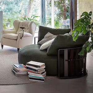 เก้าอี้สแตนเลสสำหรับห้องนั่งเล่นเก้าอี้โซฟาทรงกลมสำหรับเฟอร์นิเจอร์โรงแรม - Product Image 3