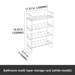 Cross-border Household Modern Hotel Bathroom Storage Rack Diagonally Placed <b>Vanity</b> Rack Zinc Alloy Punch-Free Countertop Mounted - Product Image 3