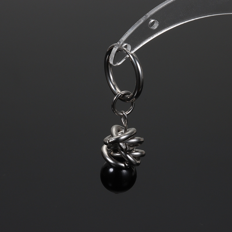 E008-Black1 (One there are ear holes earring)
