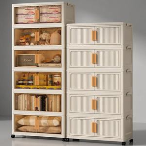 Armoire de rangement pliable en plastique, organisateur de garde-robe modulaire, bac empilable pour jouets, vêtements, collations et articles pour bébés - Product Image 3