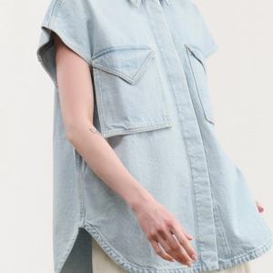 Chaleco Vaquero Vintage de Alta Calidad para Mujer, Estilo Urbano, Sin Mangas, Holgado, Camisa Vaquera para Dama - Product Image 2