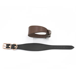 Luxus-Hunde halsband aus echtem Leder Breites Whippet & Greyhound-Haustier halsband mit festem Muster und eleganter Schal dekoration - Product Image 5