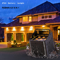 Projecteur de scène LED AMG IP65 9x18W RGBWA UV 6-en-1 avec batterie 12000mAh DMX Uplight en alliage d'aluminium, angle de lentille 15/40° pour extérieur