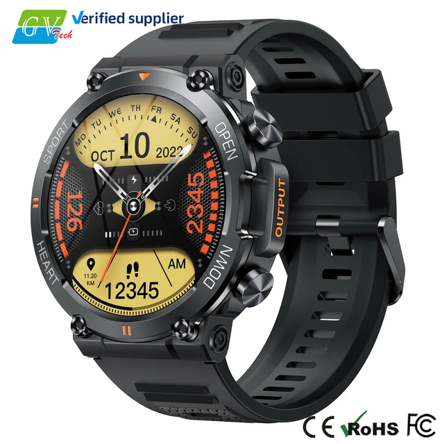 Answer Call Sport Smart Watch for Men Health Monitoring IP68 Waterproof Touch Screen Compass Outdoor Smartwatch
