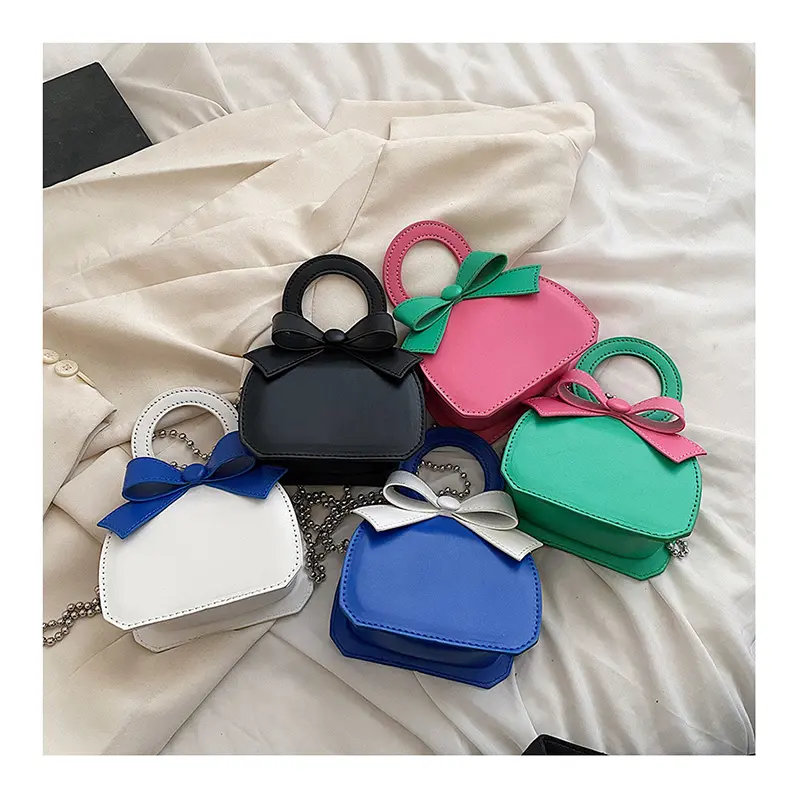 Cute Small Women Designer Candy Color Bow Flap Handle Bags 2022 Fashion PU Leather Women Bags Luxury Purses and Handbags