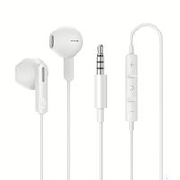 Earphone In-Ear OEM 3.5mm Berkabel dengan Mikrofon, Tahan Air IPX-2, Kabel 1.2m, Bahan ABS + TPE untuk Ponsel