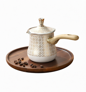 Stainless Steel <b>Turkish</b> <b>Coffee</b> <b>Pot</b> with Wooden Handle Arabic Cezve Ibrik for Home Cafe - Product Image 1