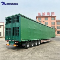 Semi-remorque de transport de bétail à 3 essieux et 3 niveaux en alliage d'aluminium, avec élévateur électrique pour volailles (poulets, canards, porcelets)